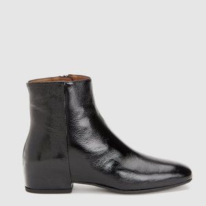 Aquatalia Ulyssa Womens size 9 US crinkled Leather Boot Side zip Made in Italy